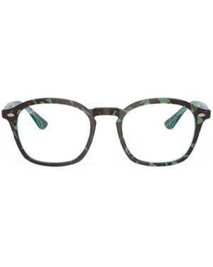 Ray-Ban Tortoiseshell-Effect Square-Frame Glasses - Black