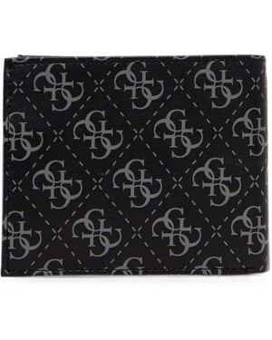 Guess Monogram-Print Wallet - Black