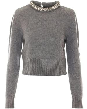 Pinko Berlino Pullover Mit Kristallen - Grau