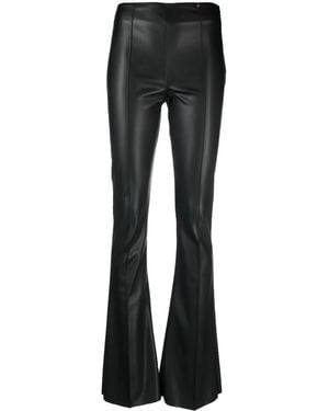 Nissa Leather-Effect Flared Leggings - Black