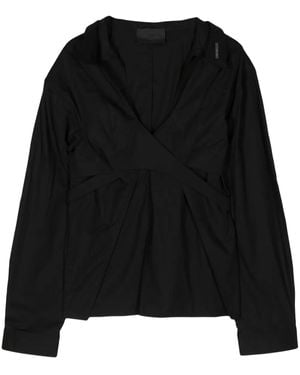 HELIOT EMIL Cross-Strap Long-Sleeve Top - Black