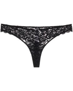 Hanro Tanga De Encaje Moments - Negro
