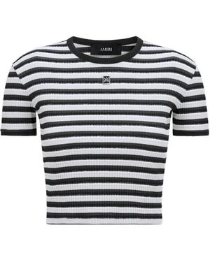 Amiri Ma Striped T-Shirt - Black
