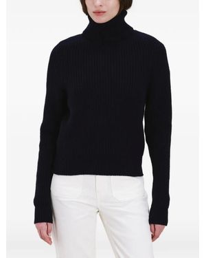 Fortela Rollkragenpullover Mit Gerippten Nähten - Blau
