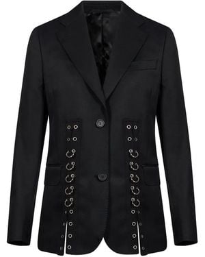Simone Rocha Pierced Eyelet-Embellished Blazer - Black