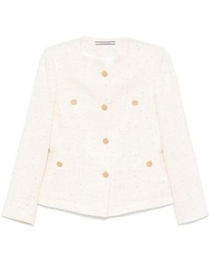 Tagliatore Double-Breasted Jacket With-Tone Buttons - White