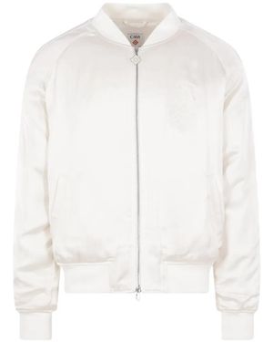 CASABLANCA Hotel Emblem Logo-Embroidered Bomber Jacket - White