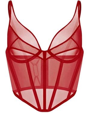 Zhilyova Asteria メッシュ コルセット - レッド