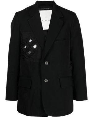 Song For The Mute Appliqué Detail Single-Breasted Blazer - Black