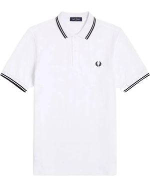 Fred Perry Striped-Trim Polo Shirt - White