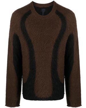 J.L-A.L Two-Tone Design Brushed-Effect Jumper - Black