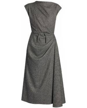 Erdem Vestido Midi Drapeado - Gris