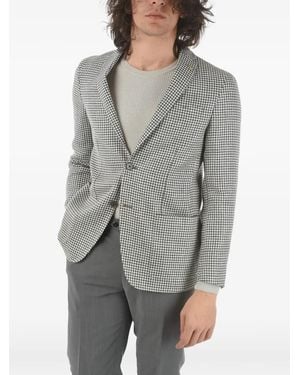 Corneliani Houndstooth Single-Breasted Blazer - Gray