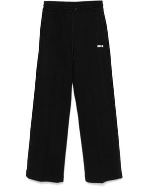 MSGM Wide-Leg Track Trousers - Black