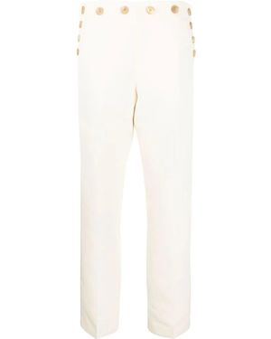 KHAITE High-Waist Silk Trousers - White