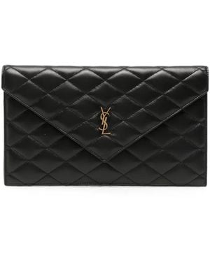 Saint Laurent Quilted Clutch Bag - Black
