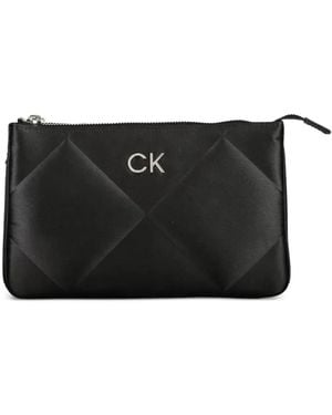 Calvin Klein Pochette À Design Matelassé - Black