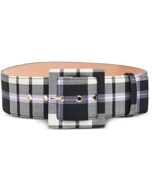 Carolina Herrera Plaid Icon Belt - Gray