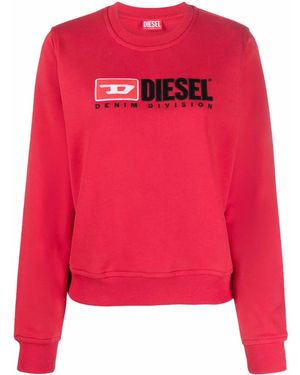 DIESEL Embroidered-Logo Crew Neck Sweatshirt - Pink
