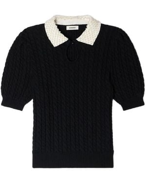 Sandro Polo Con Detalle En El Cuello - Negro