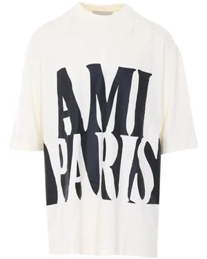 Ami Paris T-Shirt À Logo Imprimé - White