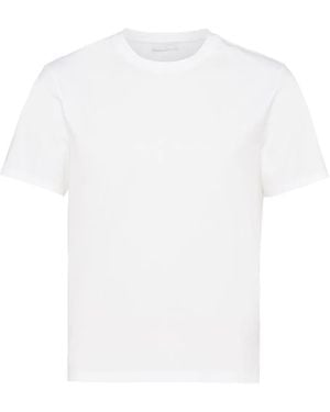 Prada T-Shirt En Coton Stretch - Blanc