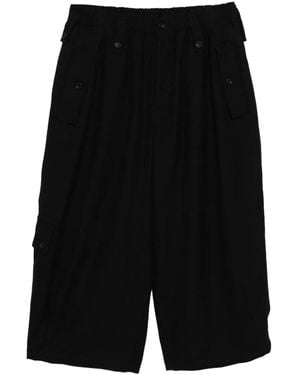 Yohji Yamamoto Saxony Cropped-Hose - Schwarz