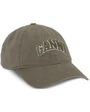 Ganni Logo Canvas Baseball Cap - Brown