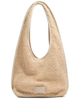 Bimba Y Lola Large Crochet-Knit Shoulder Bag - Natural