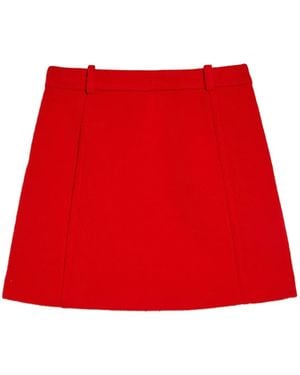 Jil Sander Falda Corta De Lana - Rojo