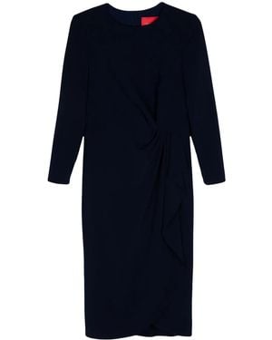 Carolina Herrera Draped Midi Dress - Blue