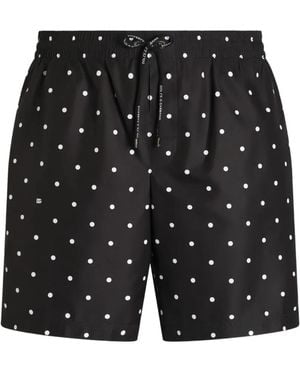 Dolce & Gabbana Polka-Dot Print Swim Boxer Shorts - Black