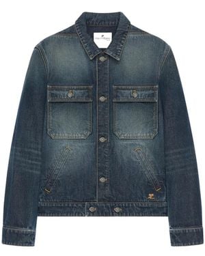 Courreges Veste En Jean Délavée À Logo Brodé - Blue
