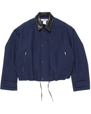 Acne Studios Logo-Patch Bomber Jacket - Blue