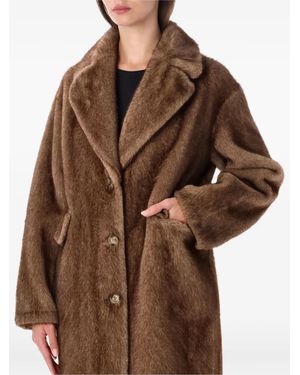 S.W.O.R.D Einreihiger Mantel Aus Faux Fur - Braun