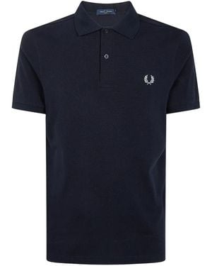 Fred Perry Logo-Embroidered Piqué Polo Shirt - Blue