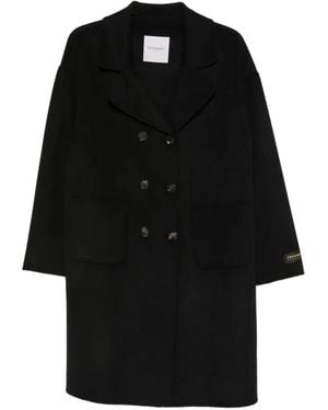 ERMANNO FIRENZE Double-Breasted Notch-Lapel Coat - Black