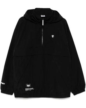 Aape By A Bathing Ape Aapenow Moonface-Logo Half-Zip Jacket - Black