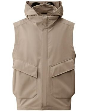 C.P. Company Hooded Pocket Waistcoat - Natural
