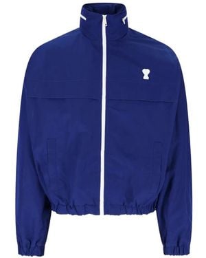 Ami Paris Ami De Coeur Zip-Up Jacket - Blue