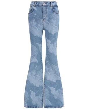 Fiorucci Angels-Print Flared Jeans - Blue