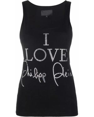 Philipp Plein Crystal-Embellished Tank Top - Black