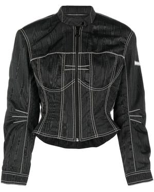 Marine Serre Moiré-Effect Fitted Jacket - Black