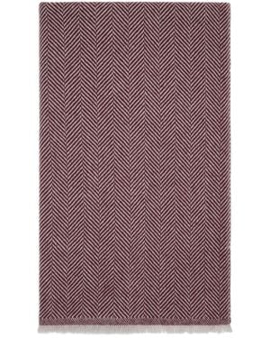 Brunello Cucinelli Herringbone-Pattern Cashmere Scarf - Purple