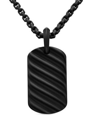 David Yurman Sculpted Cable Tag (27Mm) - Black