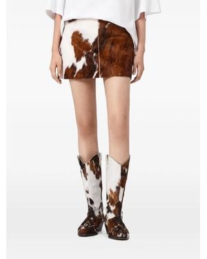 AllSaints Minifalda Dapple Con Vaca Estampada - Marrón
