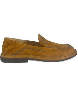 Alexander Hotto Whipstitch Suede Loafers - Brown