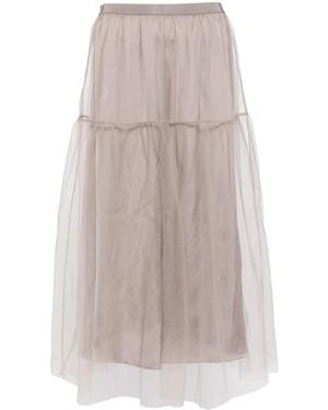 JNBY A-Line Tulle Midi Skirt - Gray