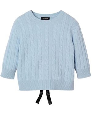 Marc Jacobs Pull Dos Nu En Maille Côtelée À Détail De Nœud - Blue