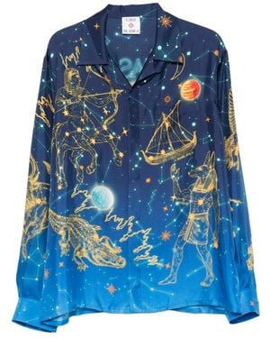 CASABLANCA Constellation-Print Long-Sleeve Shirt - Blue